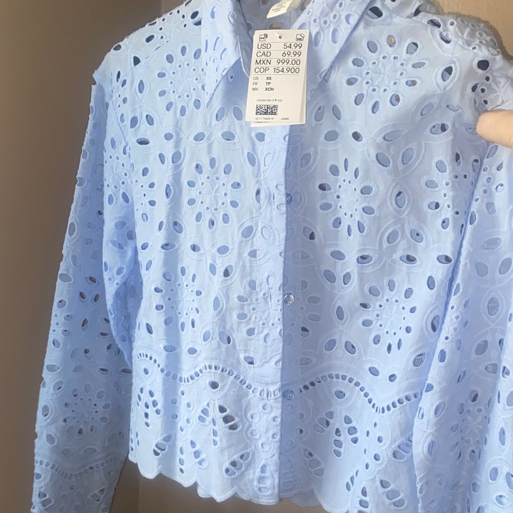 H&M eyelet blouse